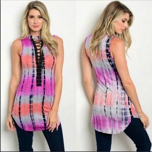 purple tie dye tank top size small